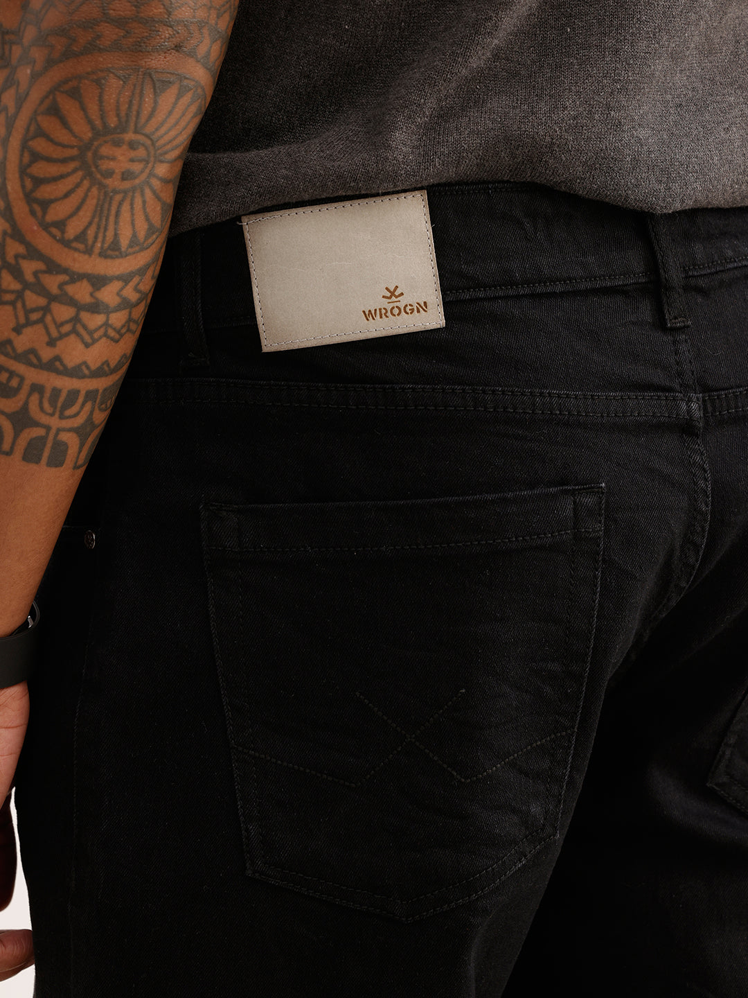 Solid Slim Fit Denim Jeans | Black