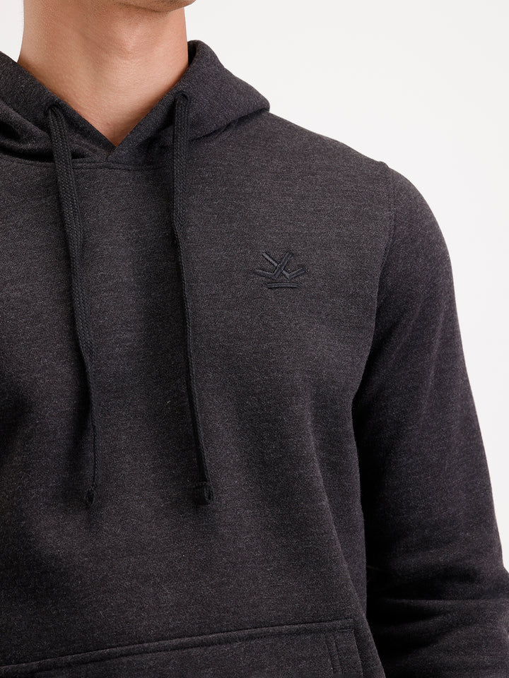Solid Regular Fit Hoodie  | Grey