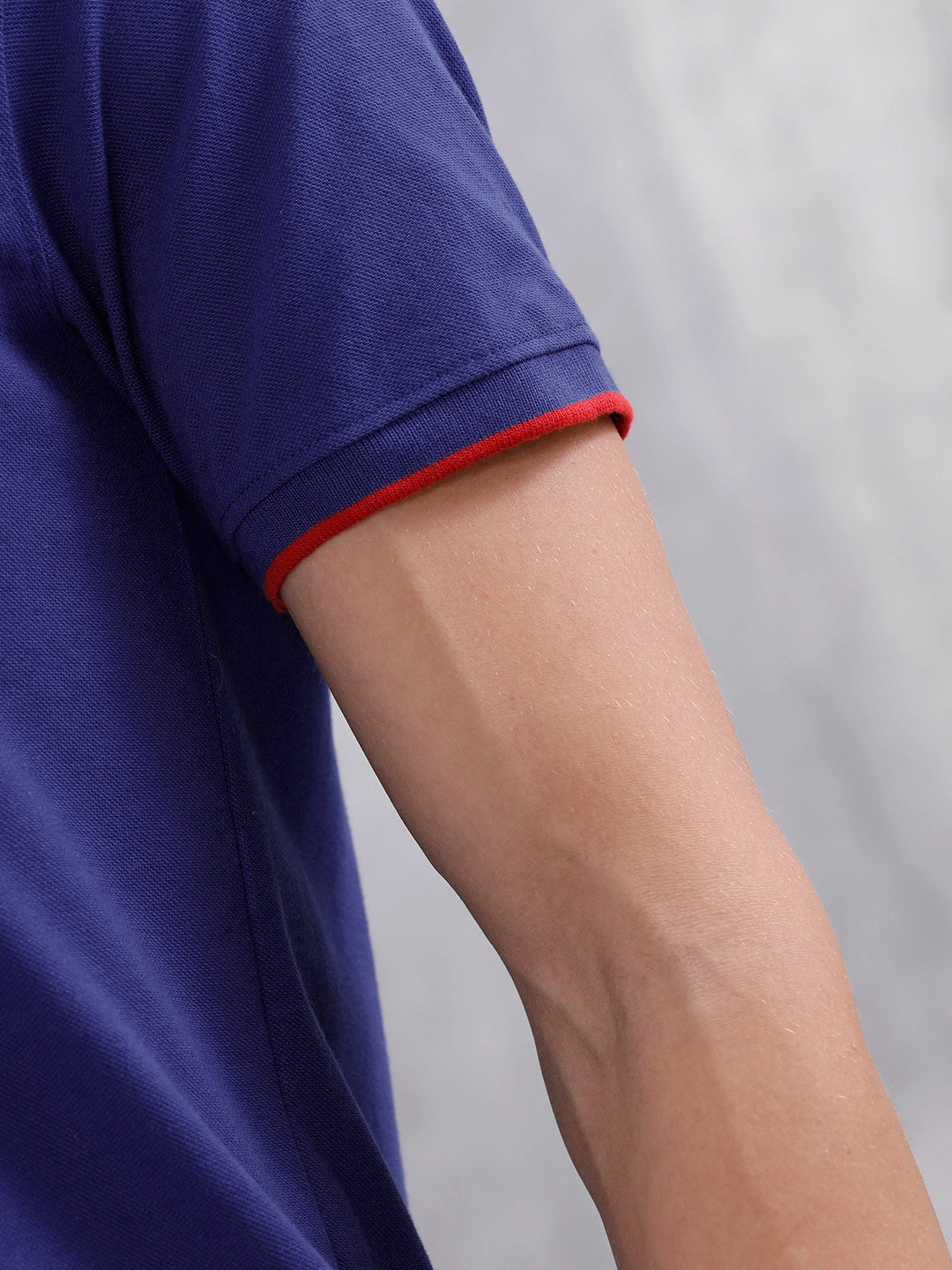 Polo T-Shirt With Contrast Trim Details | Navy Blue