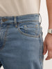 Faded Straight Fit Denim Jeans | Light Blue