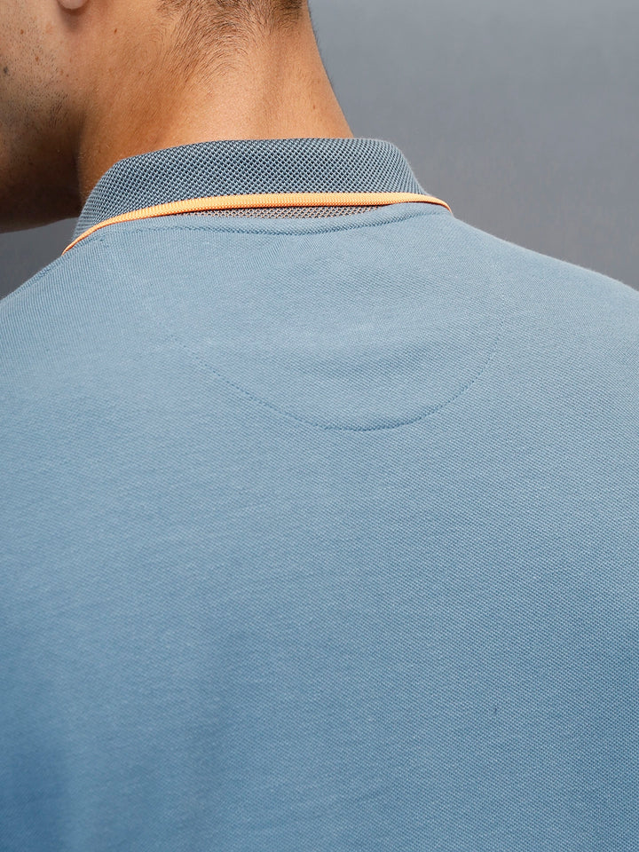Men's Casual Slim Fit Polo T-Shirt | Blue