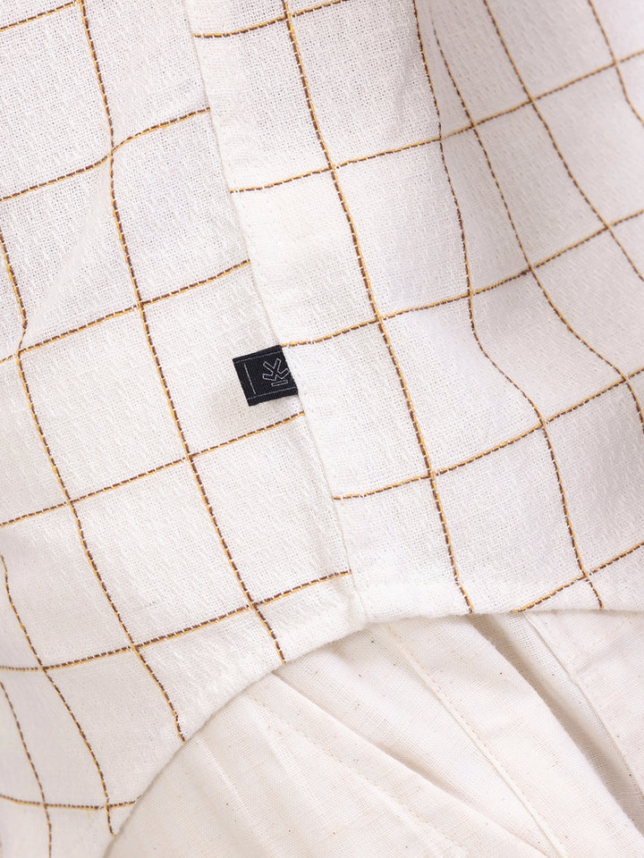 Double Pocket Checkered Shirt | Beige