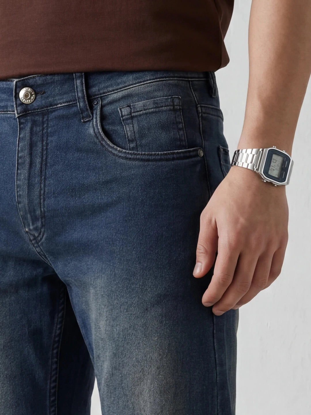 Classic Straight Fit Denim Jeans| Blue