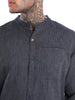 Grey Dobby Mandarin Collar Shirt