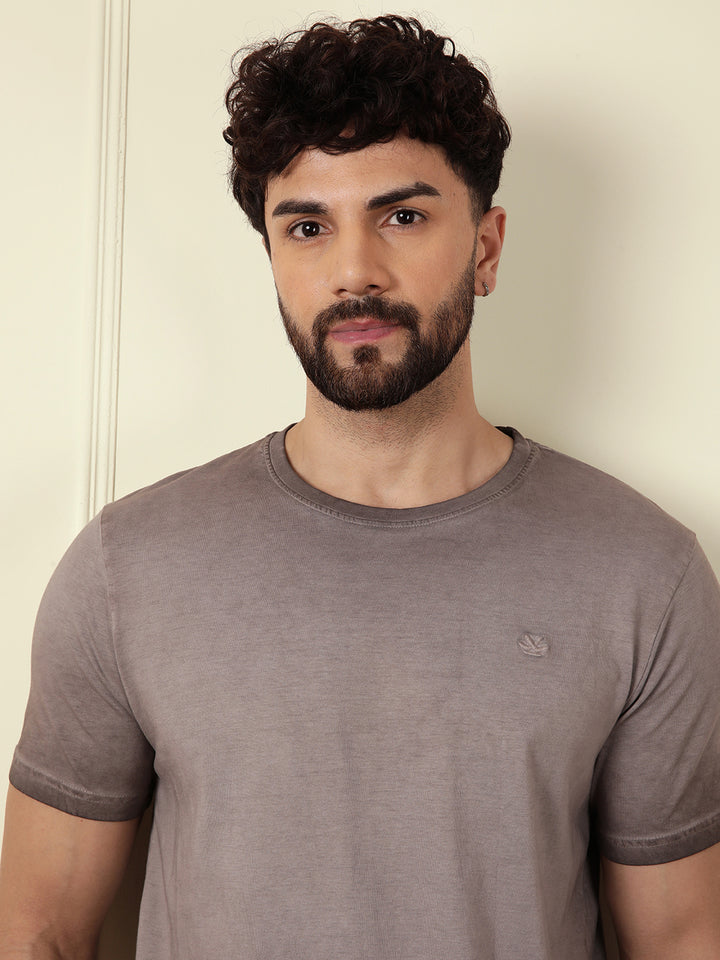 Washed Slim Fit T-Shirt | Brown