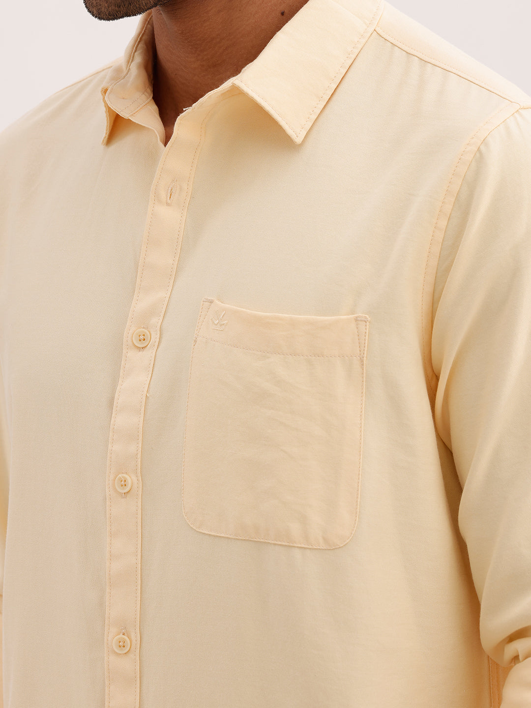 Regular Fit Solid Full Sleeve Shirt | Yellow | WWSH0862MAZ