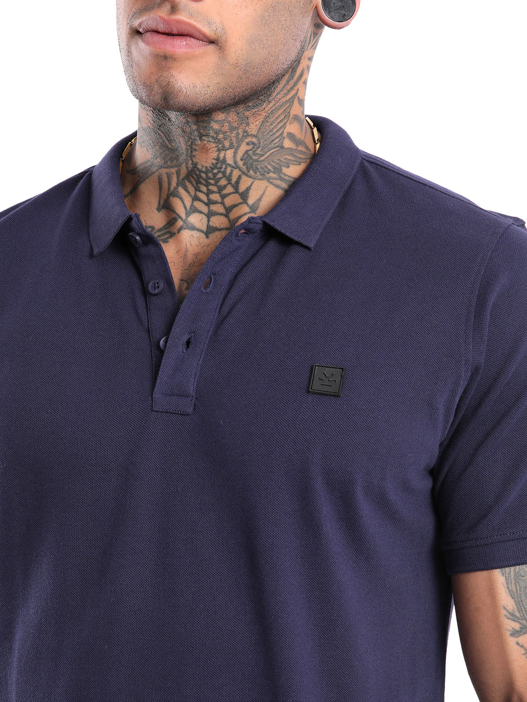 Basic Navy Blue Slim Fit Polo