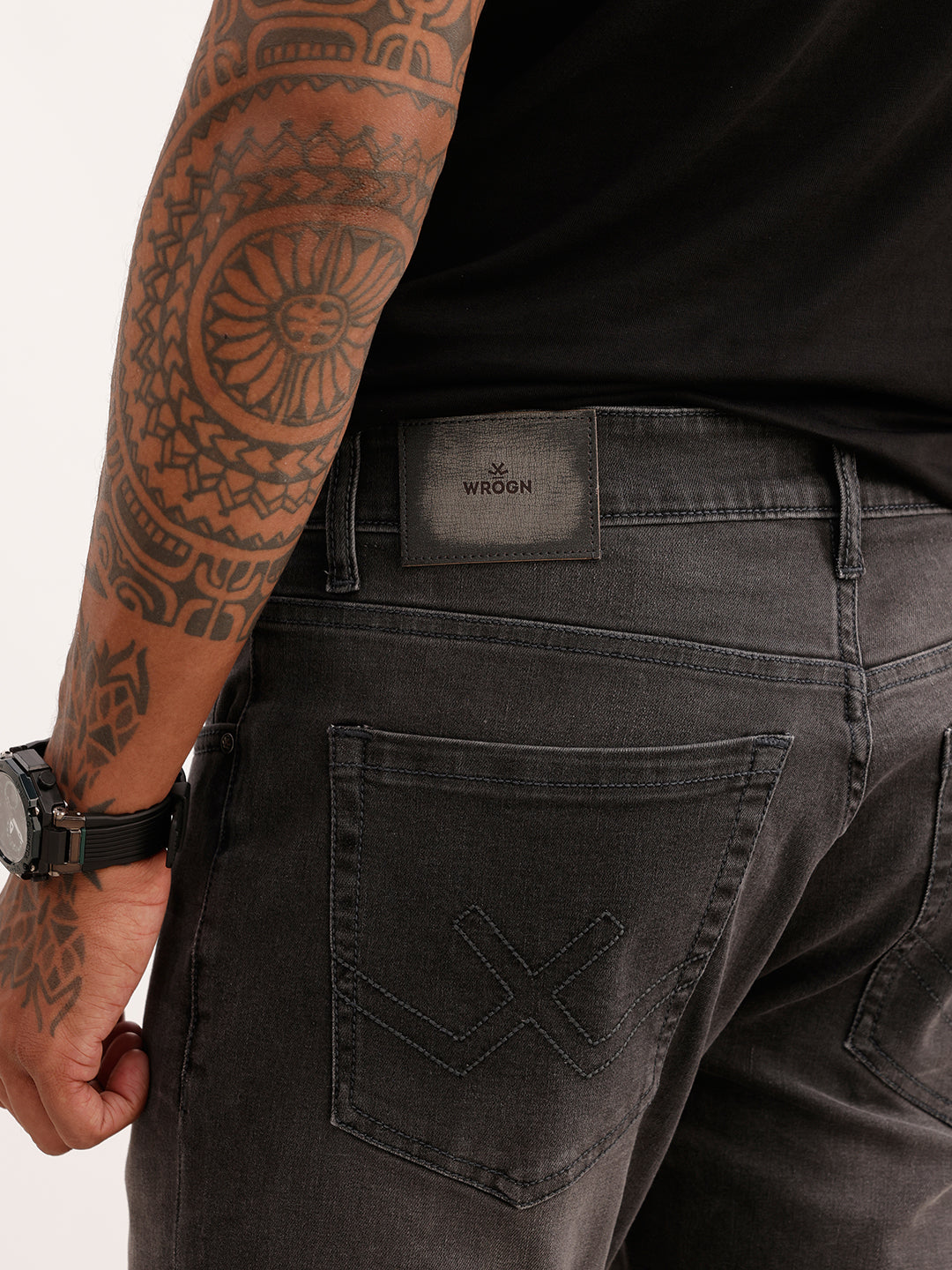 Faded Slim Fit Denim Jeans | Dark Grey