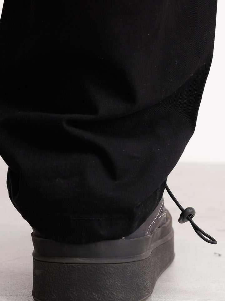 Loose Fit Cargo Trouser | Black