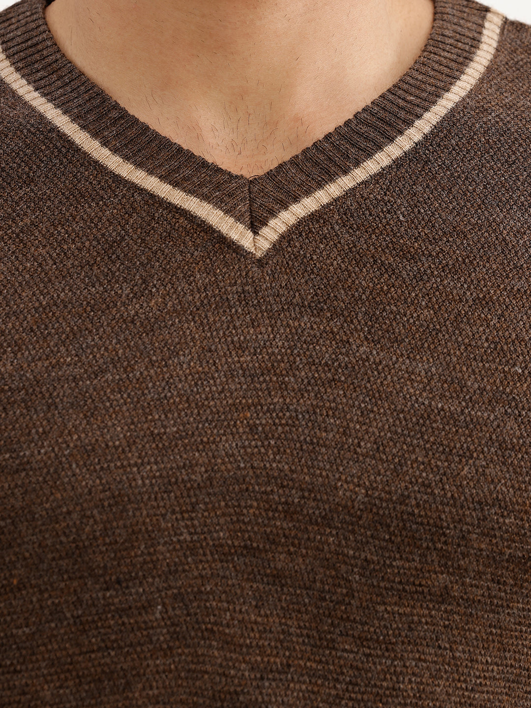 Classic Tipping Knitted Sweater | Brown