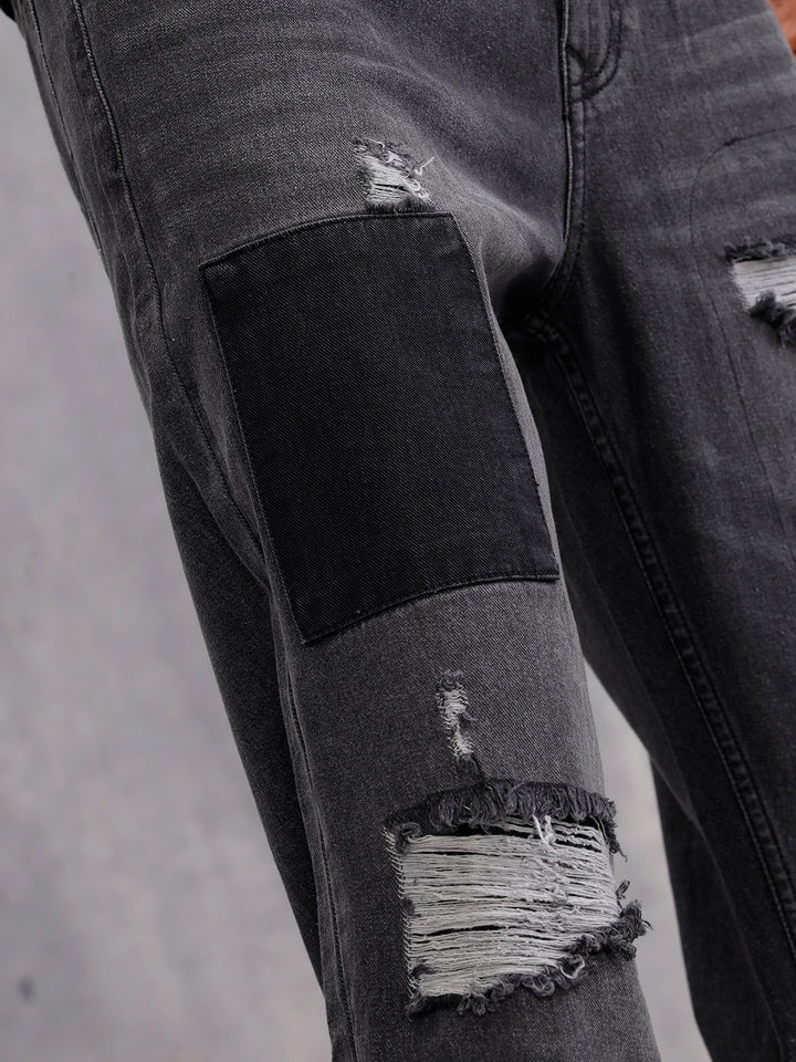 Heavy Distressed Loose Fit Denim I Grey