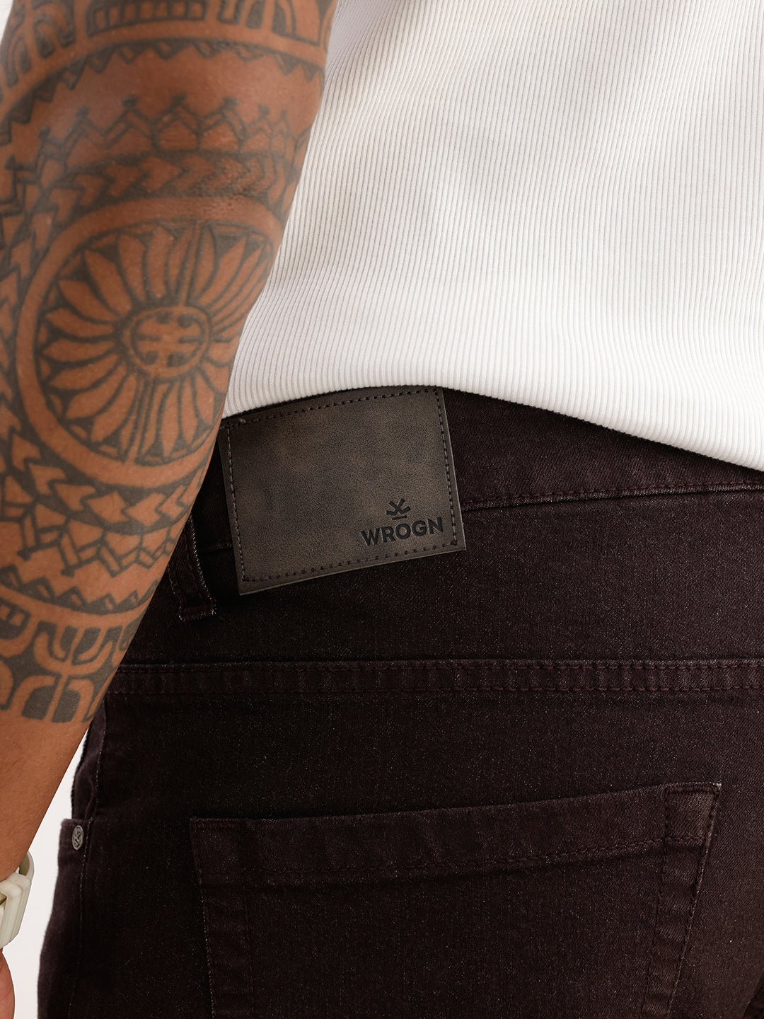 Solid Skinny Fit Denim Jeans | Brown