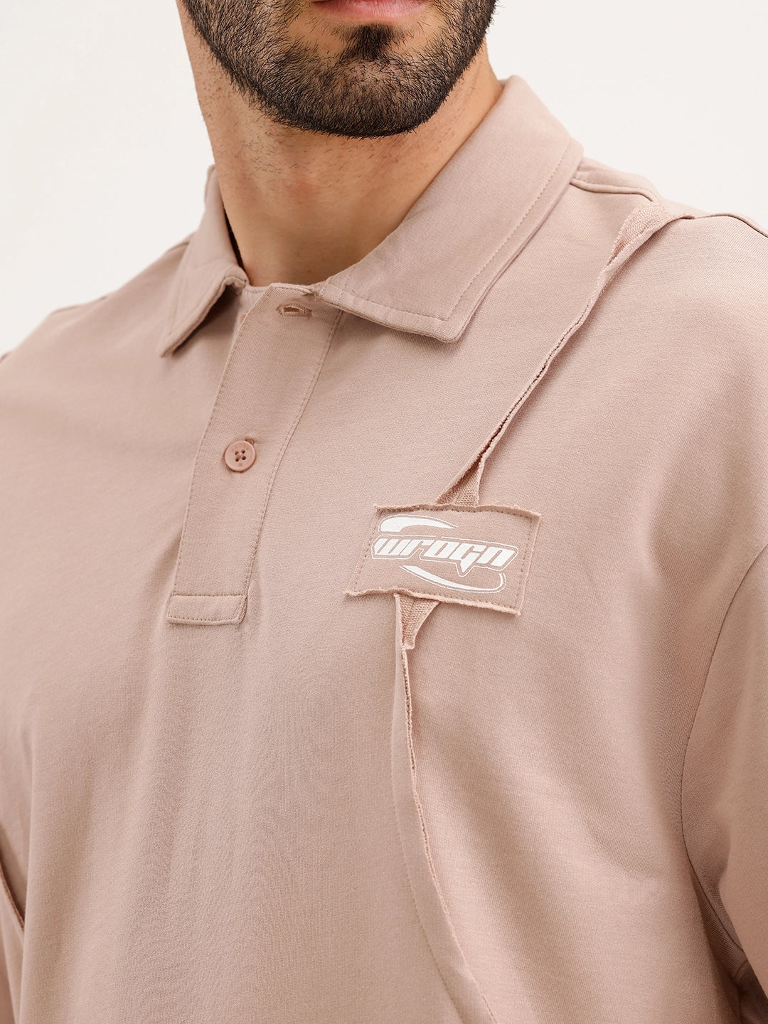 Oversized Cut & Sew T-Shirt | Brown