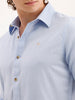 Solid Slim Fit Linen Shirt  | Blue