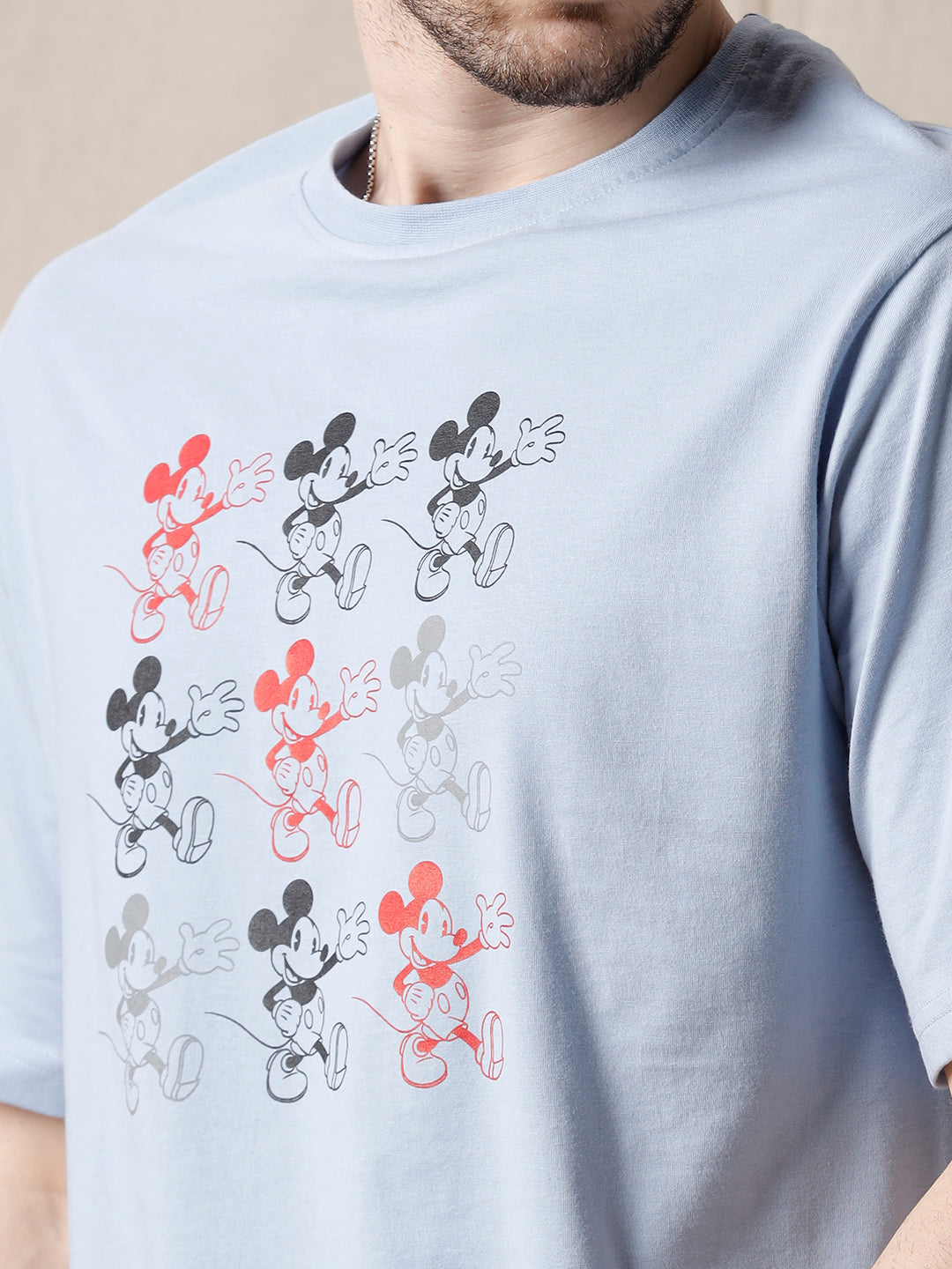 Blue Mickey Printed T-Shirt