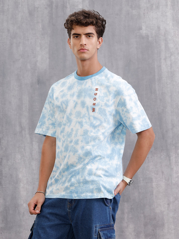 Tie-Dye Oversized Fit Cotton T-Shirt | Blue