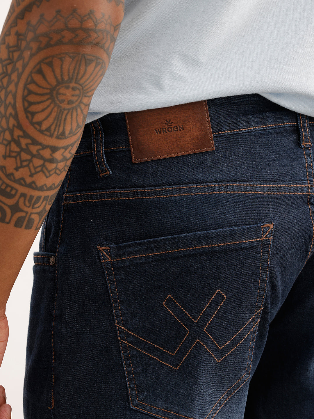Straight Fit Faded Denim Jeans | Blue