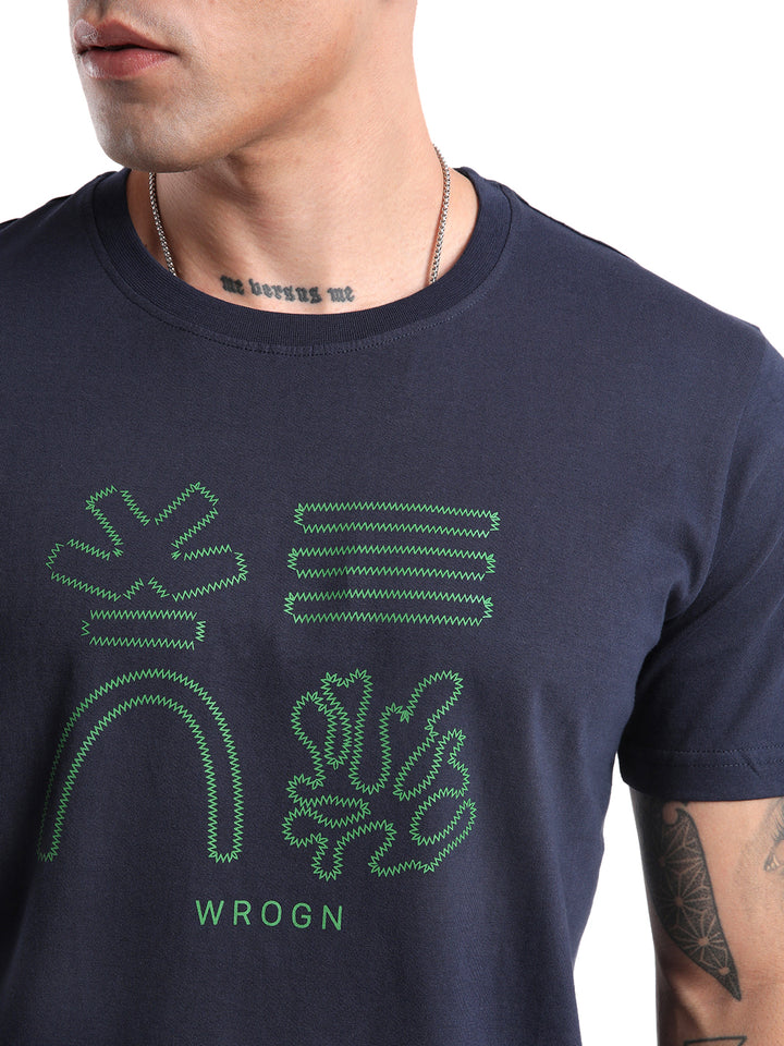 Wrogn Stitch Printed T-Shirt