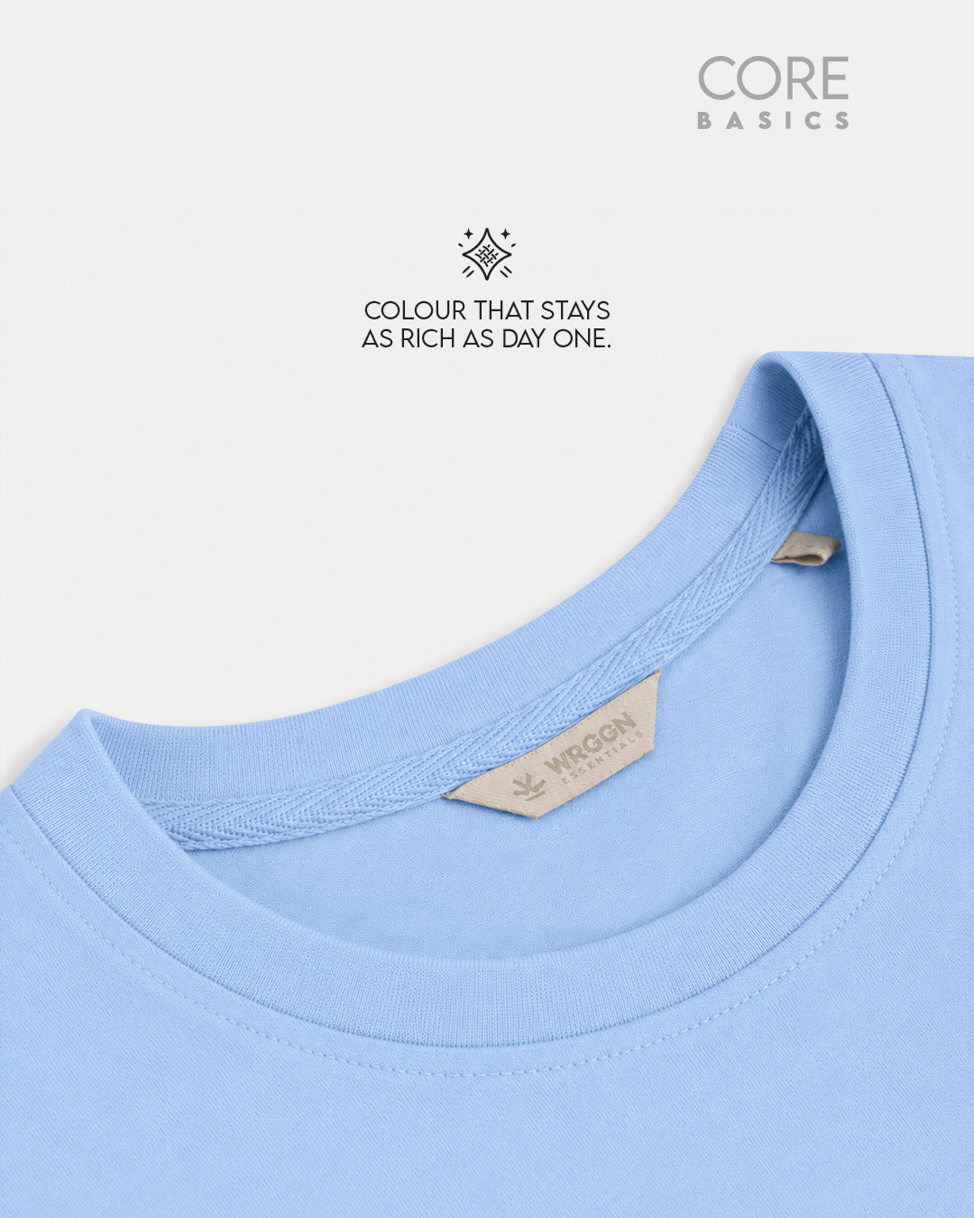 Core Basics Regular Fit T-Shirt | Essential | Light Blue