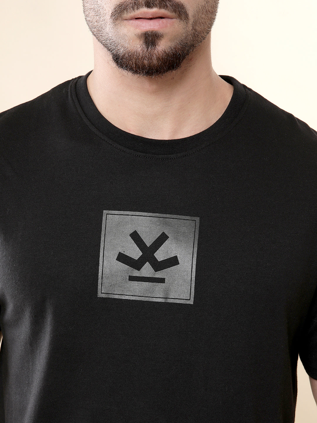 Black Crew Neck Cotton T-Shirt