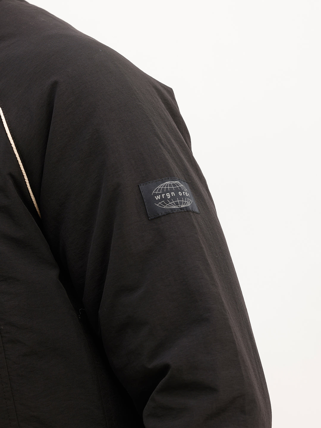Solid Regular Fit Zipper Puffer Jacket | Black