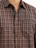 Regular Fit Checkered Shirt  | Brown