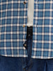 Micro Check Shirt In Seersucker Fabric | Blue