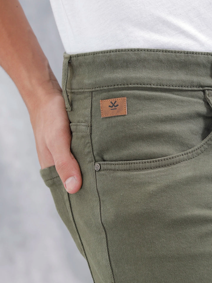Men'S Casual Slim Fit Jeans  | Olive