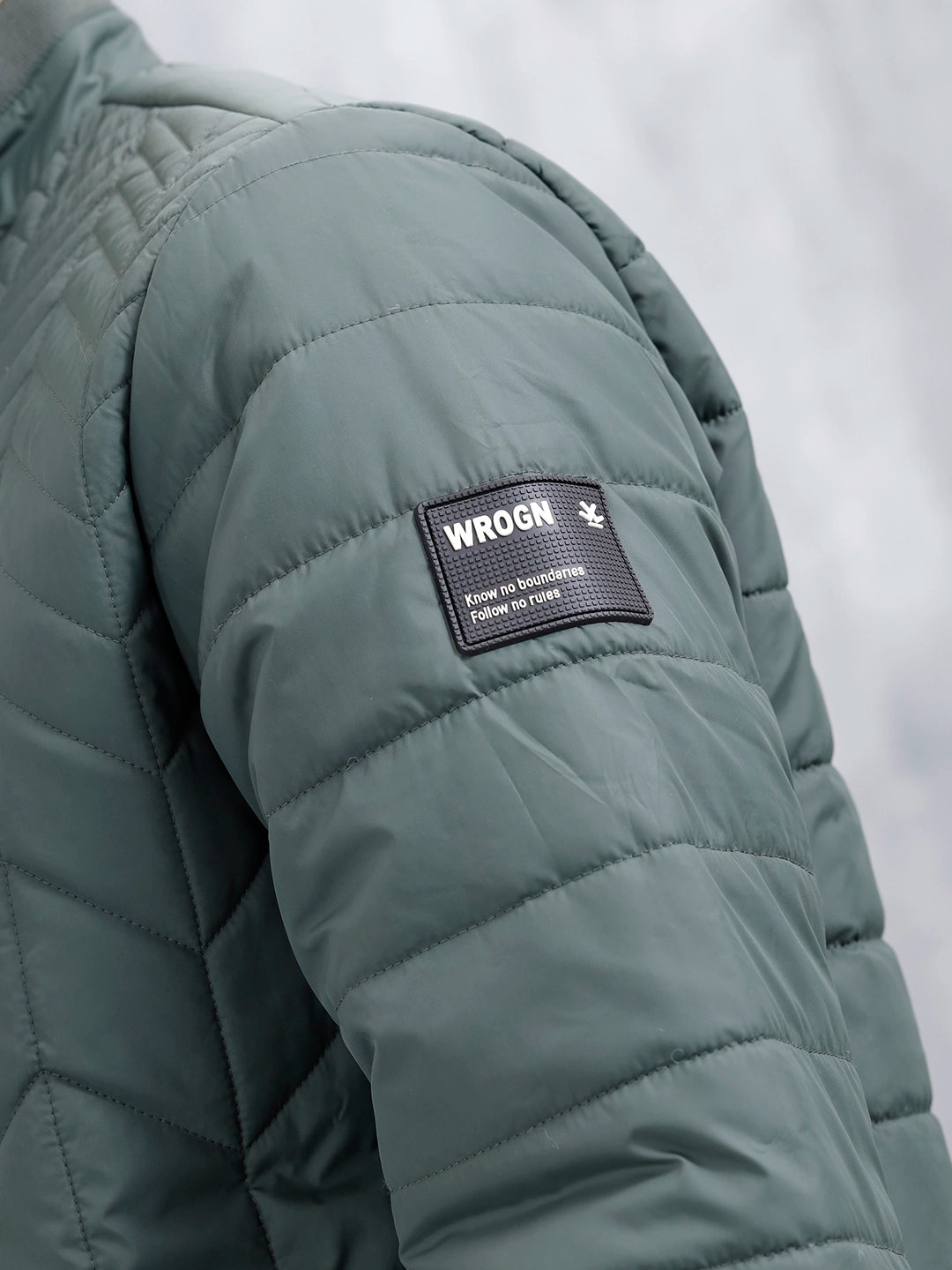 Men's Quilted Zip-Up Puffer Jacket | Dark Green