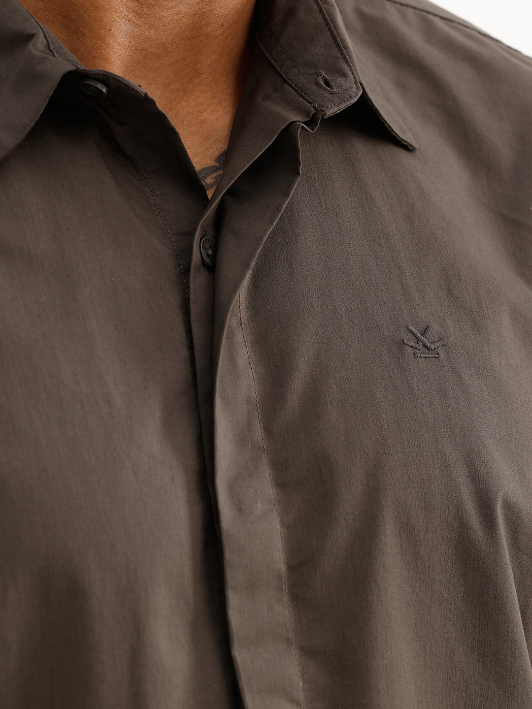 Slim Fit Full Sleeve Shirt | Dark Grey