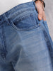 Loose Fit Cotton Stretch Mid Wash Jeans | Midstone