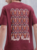 Mythical Faces Oversized Cotton Back Print T-Shirt | Maroon