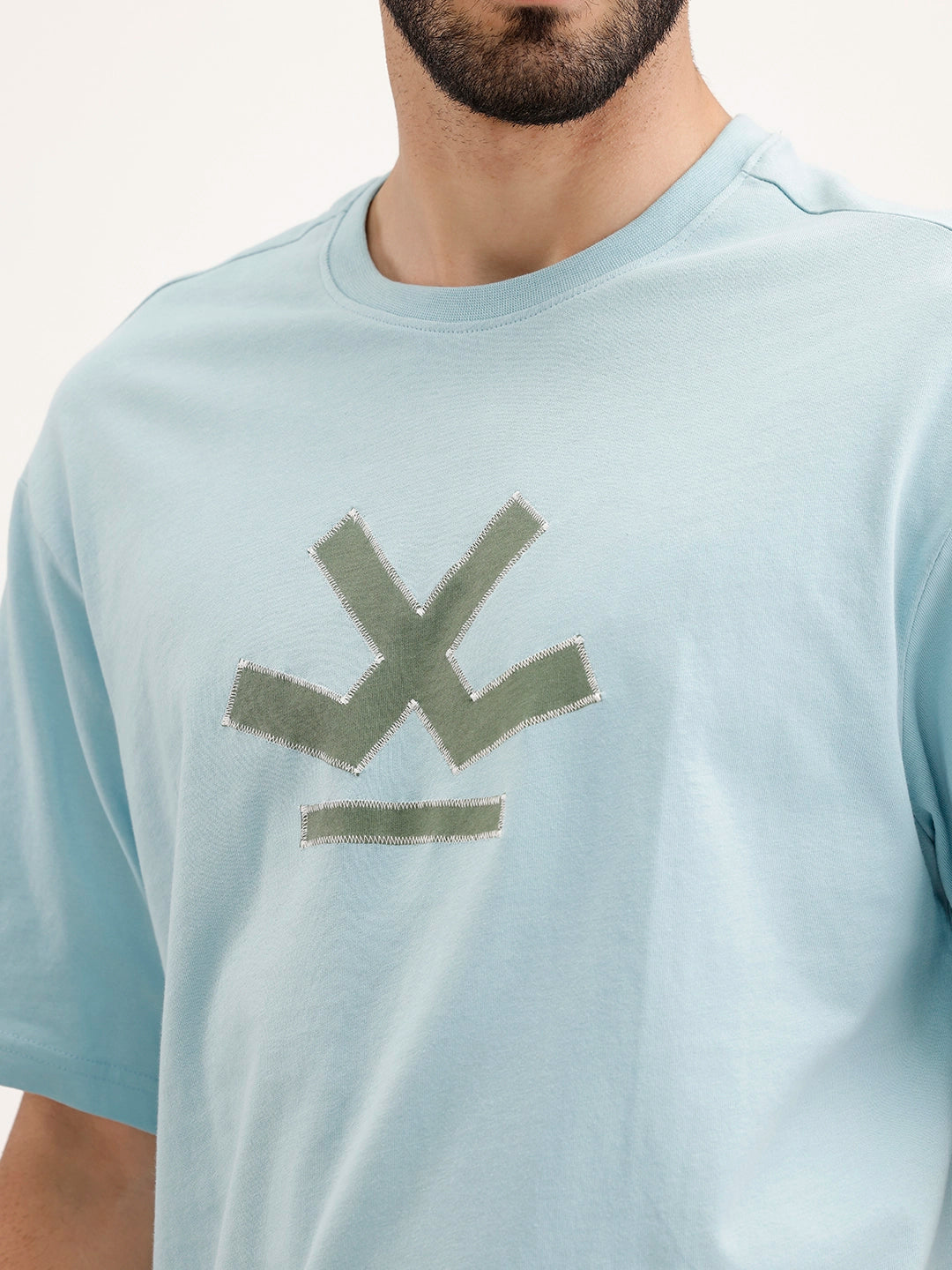 Oversized Embroidered T-Shirt | Teal