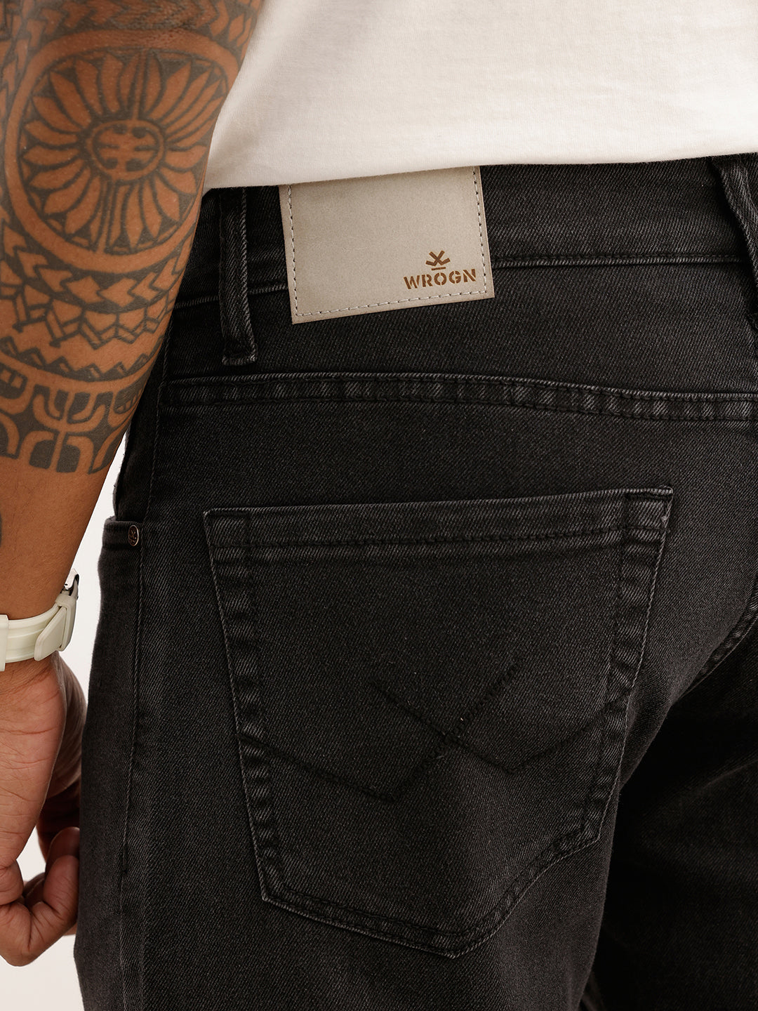 Washed Straight Fit Denim Jeans | Dark Grey