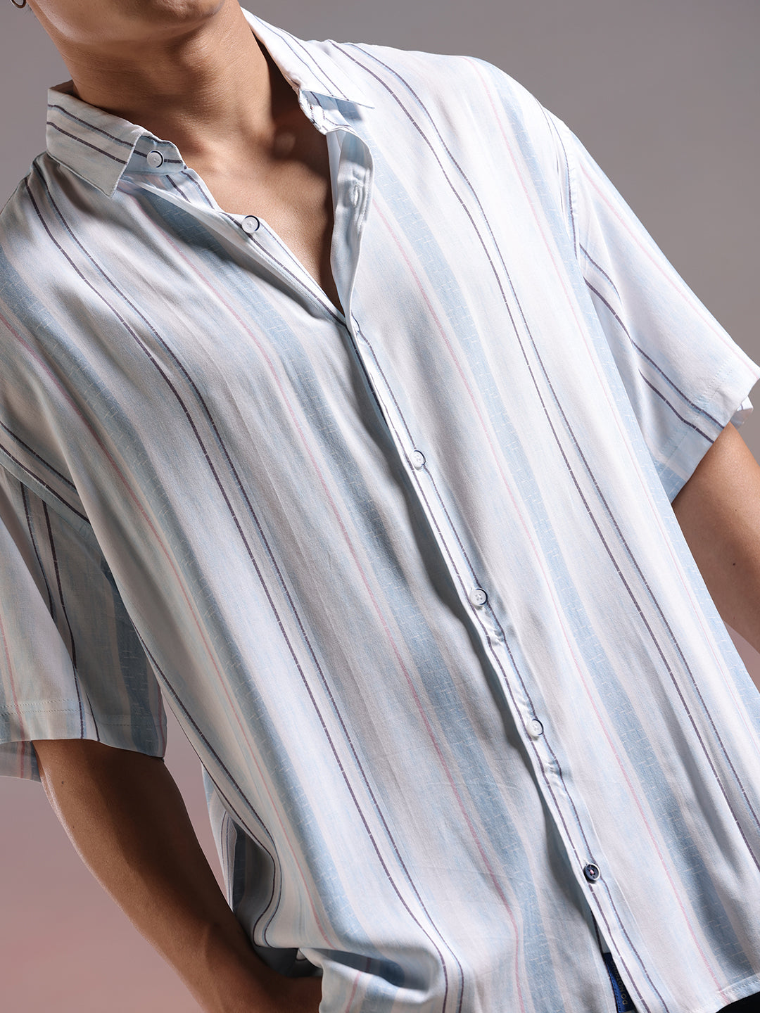 Sleek Stripes Half Sleeve Shirt