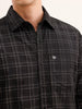 Regular Fit Checkered Shirt | Dark Grey