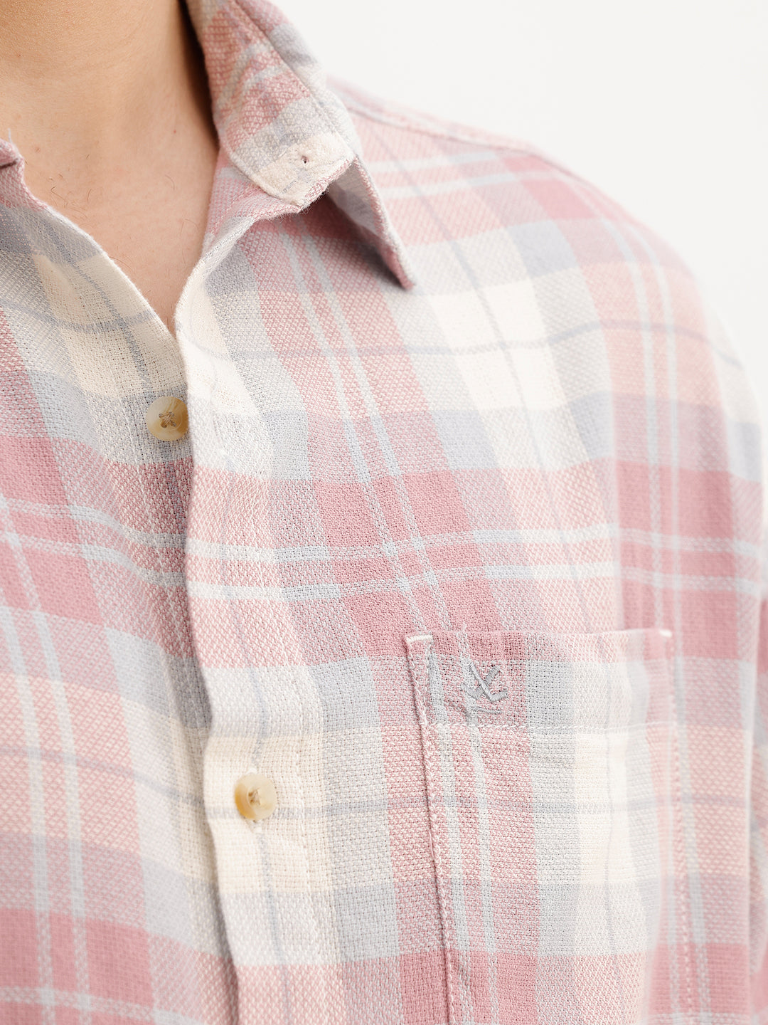 Classic Oversized Fit Checkered Shirt | Pink | WRSH1010M
