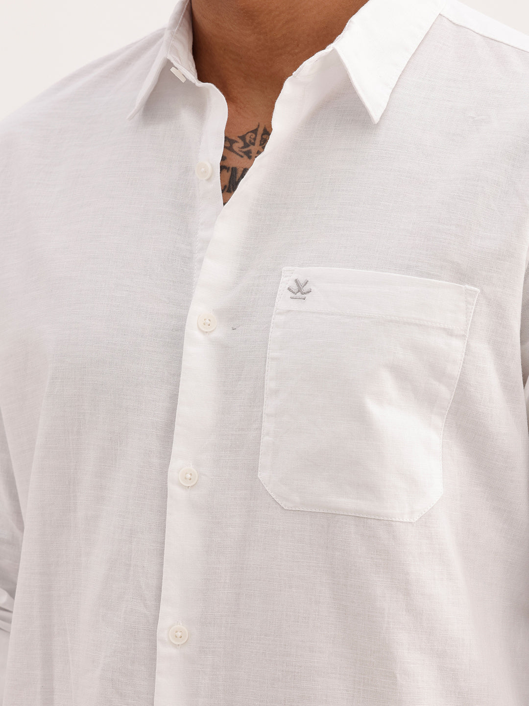 Classic Regular Fit Solid Shirt | White | WRSH0635M