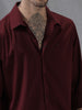 Satin Solid Maroon Shirt