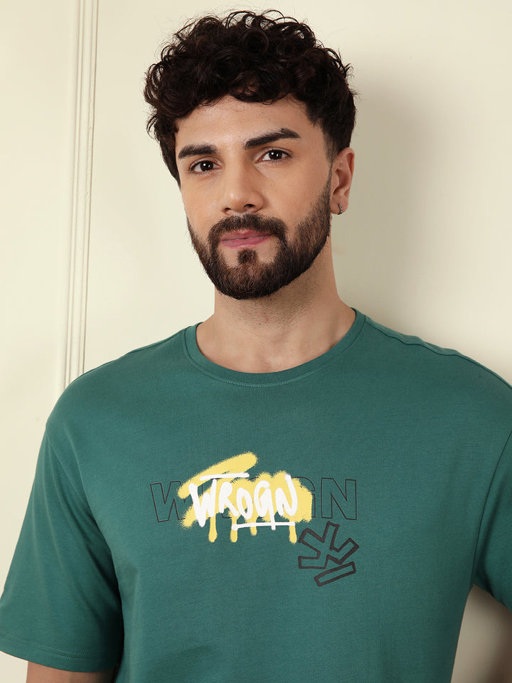 Heavy GSM Printed Graffiti T-Shirt | Green