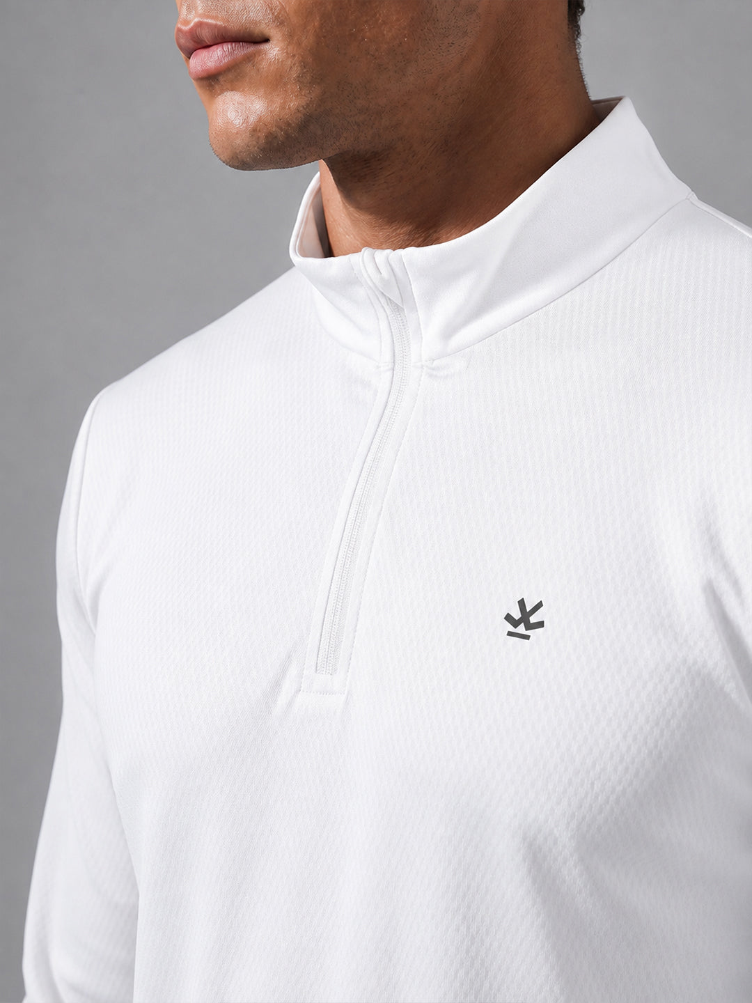 Quarter Zip Sweatshirt | Active | White | WTS01FSSL1267W
