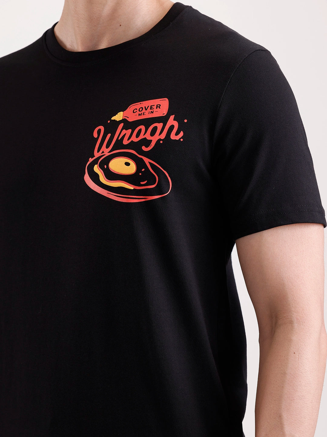 Classic Placement Printed T-Shirt   |  Black