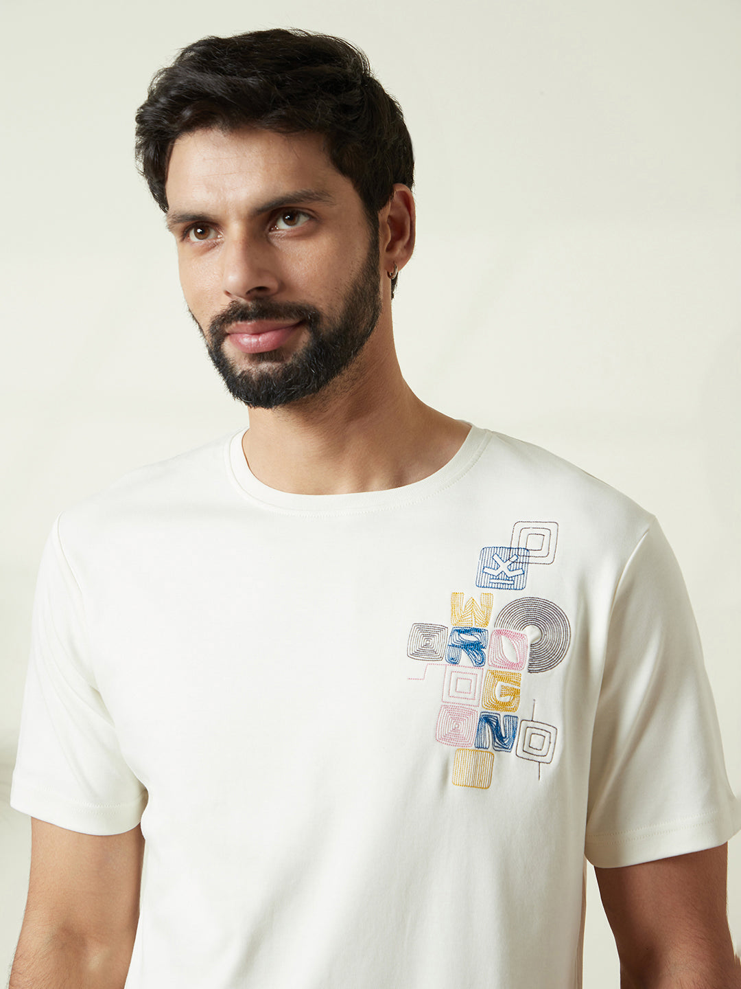 Bold Placement Embroidery T-Shirt