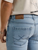 Solid Heavy Fade Straight Fit Jeans | Light Blue