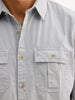 Solid Regular Fit Double Pocket Shirt | Grey