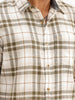 Slim Fit Checkered Full Sleeve Shirt | Olive