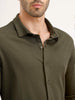 Slim Fit 100% Cotton Shirt | Olive
