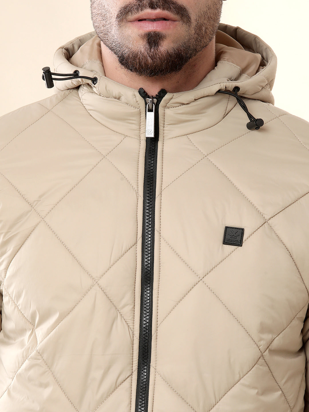 Beige Daze Hooded Puffer Jacket