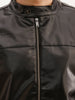 Solid Slim Fit Zipper Jacket | Black