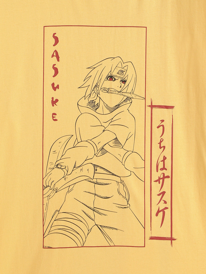 Sasuke Uchiha Yellow Naruto T-Shirt